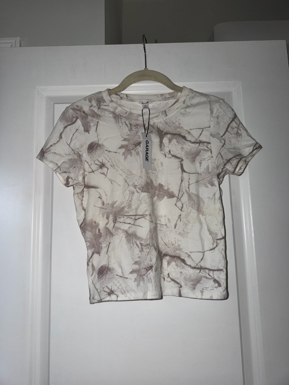 Garage Women's Cream Camo Short Sleeve Tee